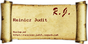 Reinicz Judit névjegykártya